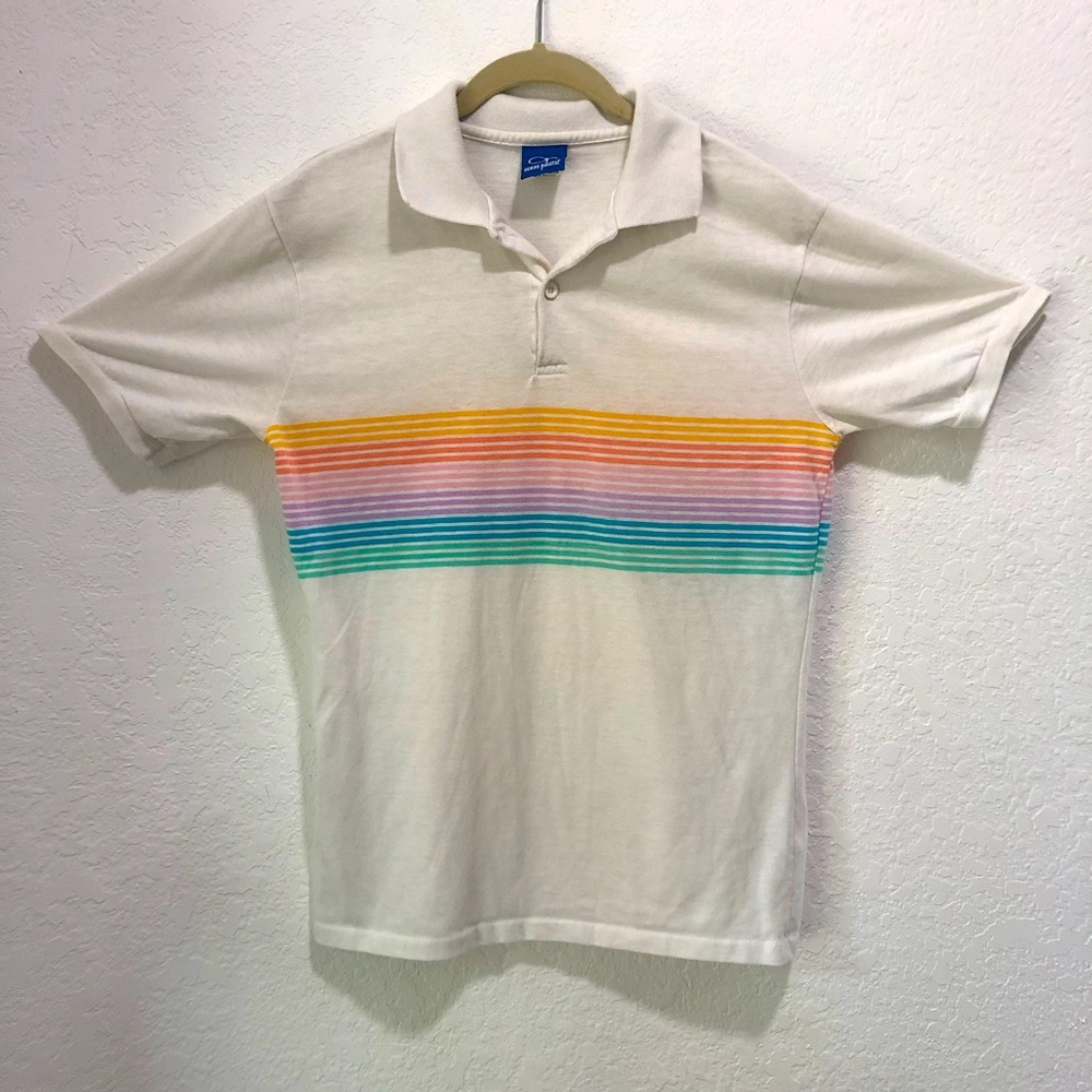 Vintage OP Pride Polo Rainbow
